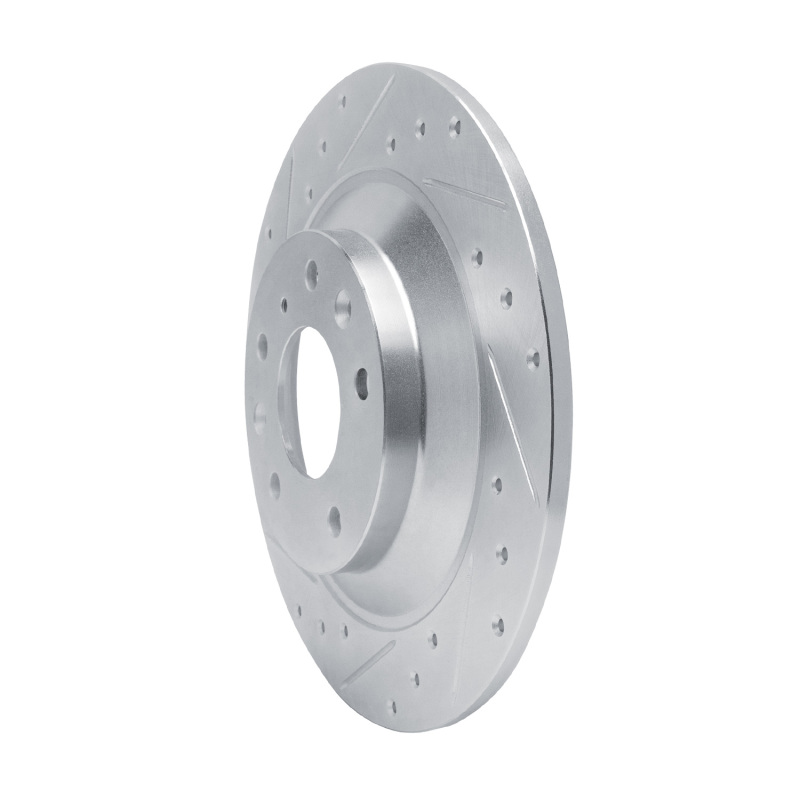 Mazda CX-30 Brake Rotor (1) - Rear Left - R1 Concepts - Drilled & Slotted - Silver - `13-`25